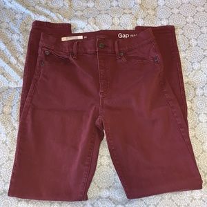 Gap Skinny Jeans Maroon Color